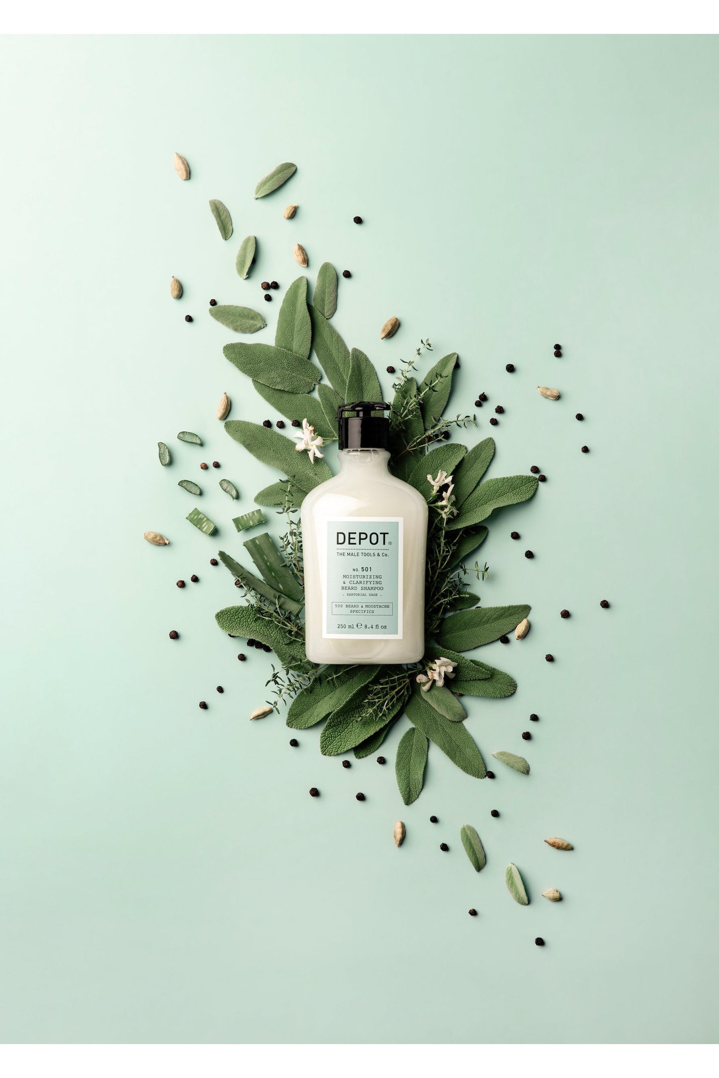 DEPOT 501 MOISTURIZING & CLARIFYING BEARD SHAMPOO SARTORIAL SAGE