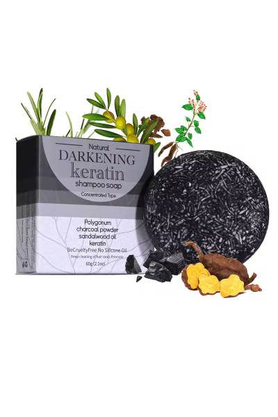 KERATIN HAIR DARKENING SHAMPOO BAR SOAP 60G